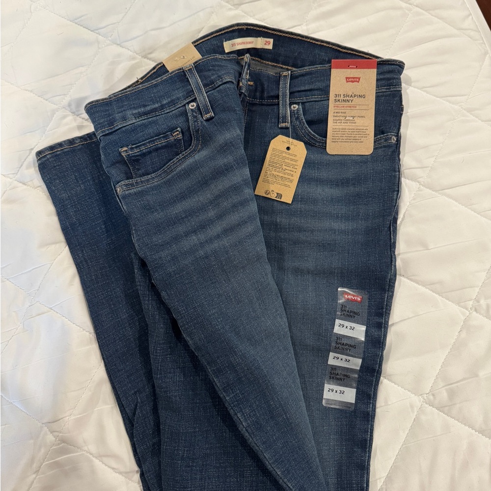 Levi's Blue Skinny Jeans Premium Distressed Style